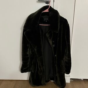 Dark Green Faux Fur Coat by Brave Soul